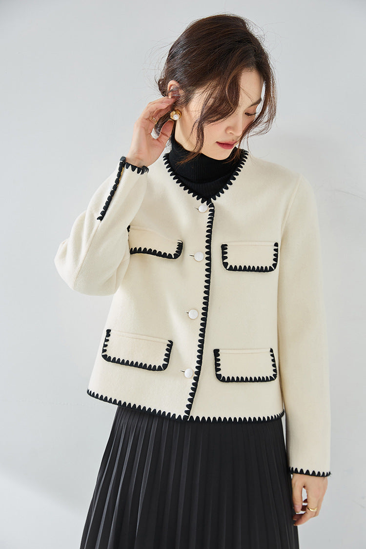 韓国ファッション SELCA-コントラストカラーウールショートジャケット-2024ss-ou28-09