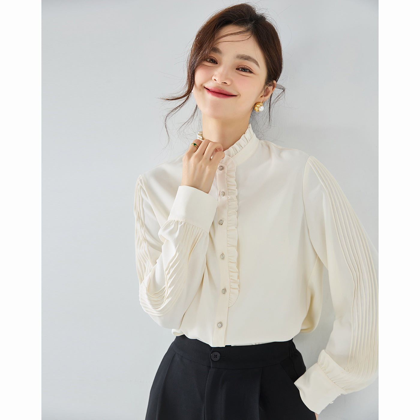 韓国ファッション SELCA-フリルブラウス-2023aw-tp03-02