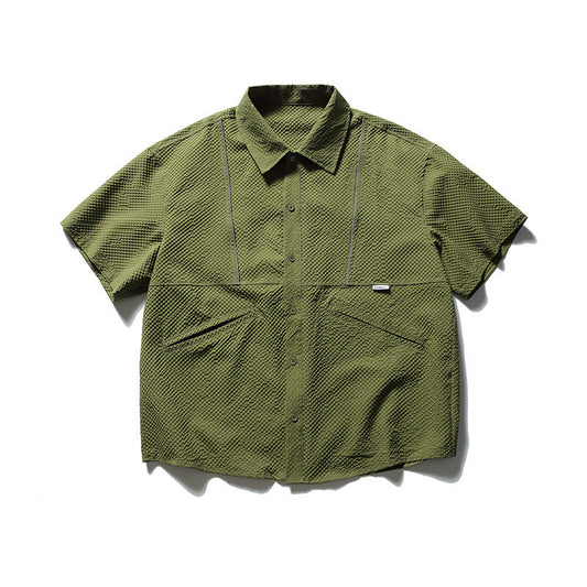 韓国ファッション SELCA-Multi-pocket design loose shirt-mselca2024ss-072-01