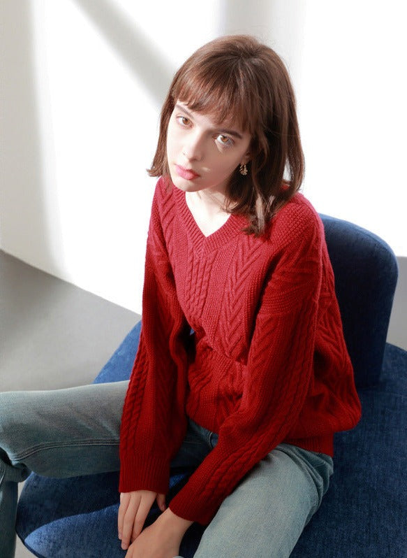 韓国ファッション SELCA-Vネックルーズニット-2024ss-tp08-1-05