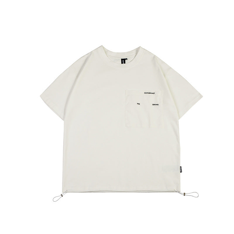 韓国ファッション SELCA-Forn3 2022夏新作メンズベースペディールバッグ丸襟tシャツ日潮レトロ装飾ループ半袖-mselca2024ss-0135-05
