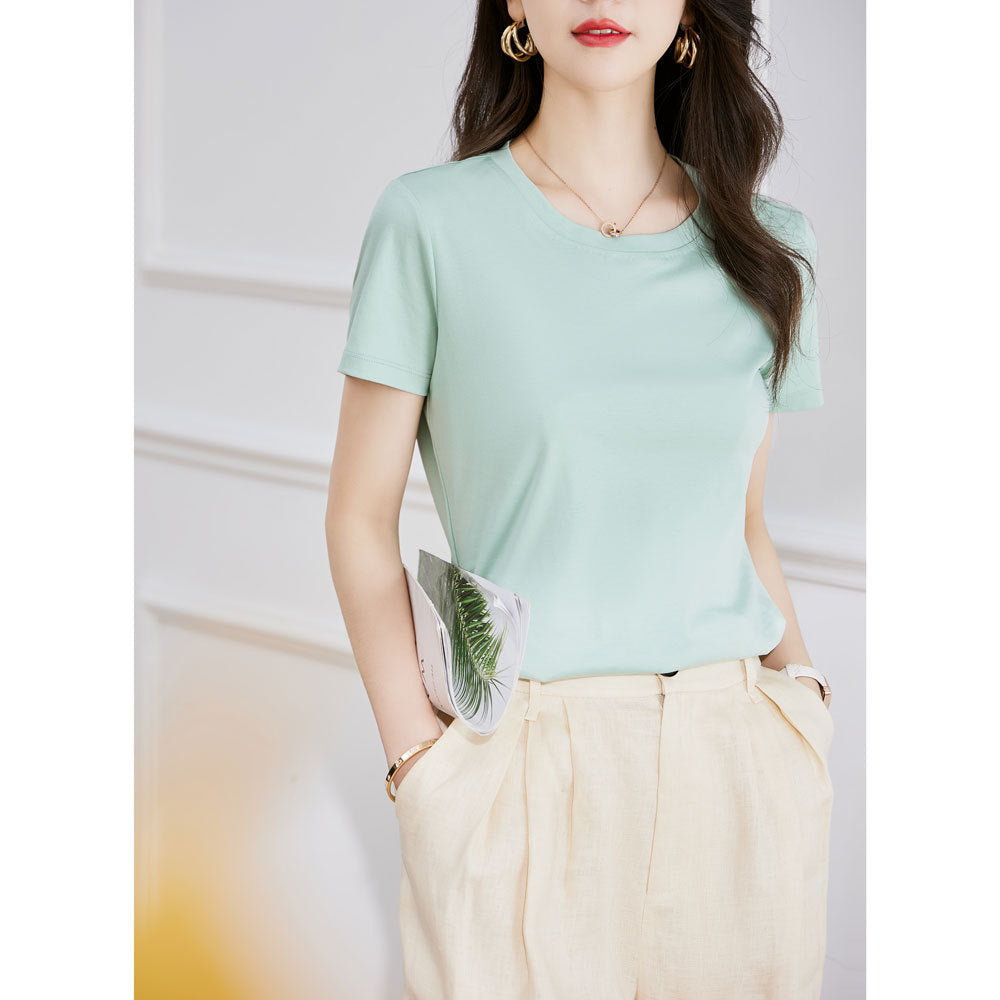 韓国ファッション SELCA-ラウンドネックTシャツ-2024ss-119-05