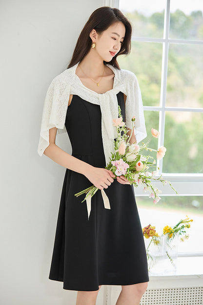 韓国ファッション SELCA-ブラックAラインスカート-2024ss-79-013