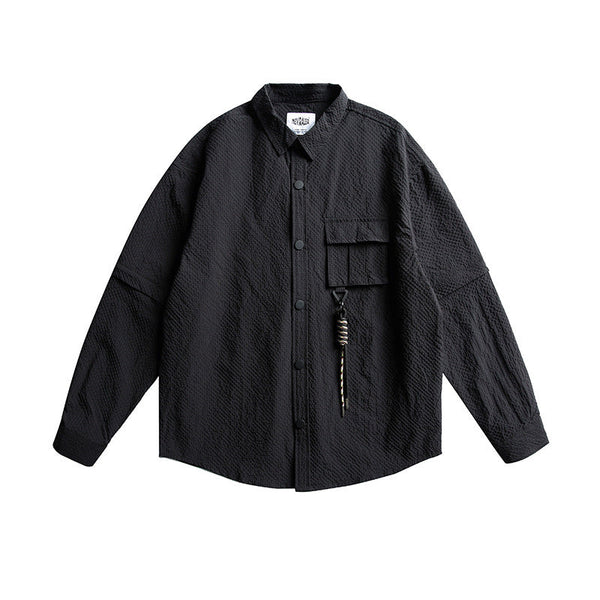 韓国ファッション SELCA-Nylon waterproof detachable sleeve shirt shirt-mselca2024ss-080-02