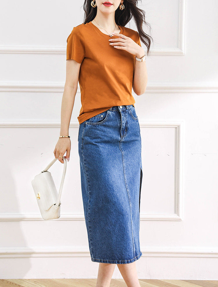 韓国ファッション SELCA-ラウンドネックTシャツ-2024ss-119-08