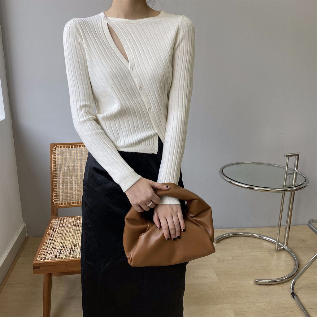 韓国ファッション SELCA-アシメニットカーディガン-2024ss-tp37-09