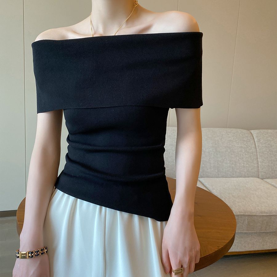 韓国ファッション SELCA-オフショルダーニットトップス-2023aw-tp12-01