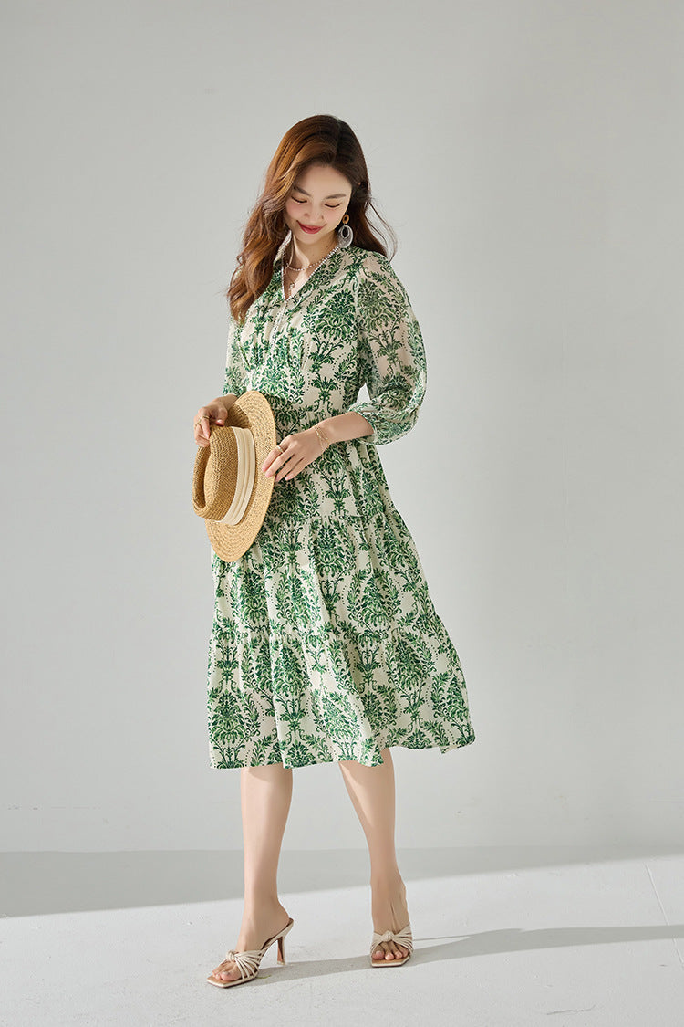 韓国ファッション SELCA-リゾートボタニカルワンピース-2024ss-105-014