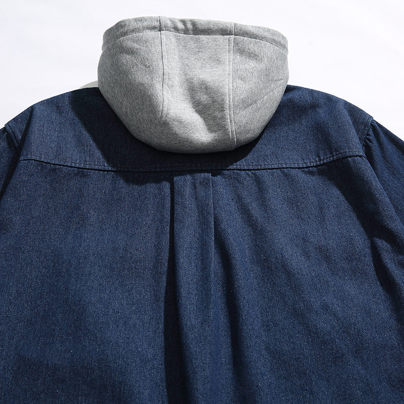 韓国ファッション SELCA-Different Materials Puffudi Parka Denim Jacket-mselca2024ss-037-05