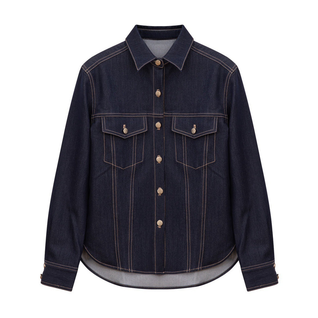 韓国ファッション SELCA-ステッチデニムセットアップ(トップス)-2024ss-005-05