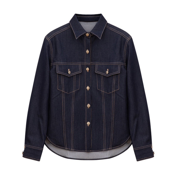韓国ファッション SELCA-ステッチデニムセットアップ(トップス)-2024ss-005-05