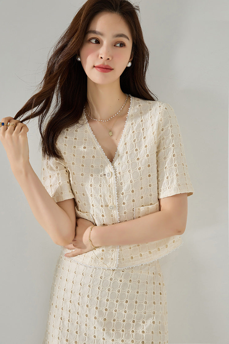 韓国ファッション SELCA-レースセットアップスーツ(トップス)-2024ss-193-08