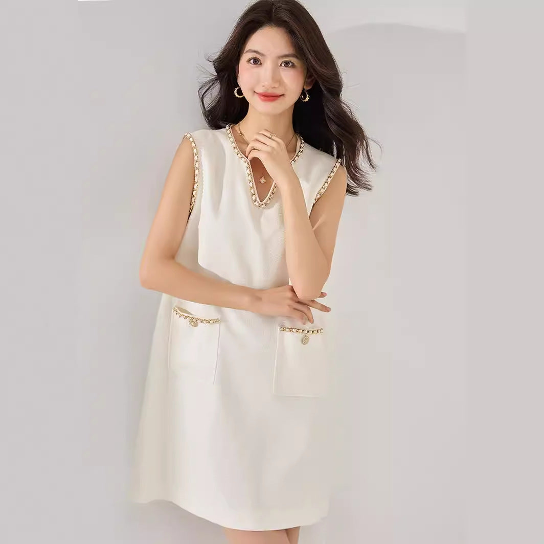 韓国ファッション SELCA-チェーンベストドレス-2024ss-80-03