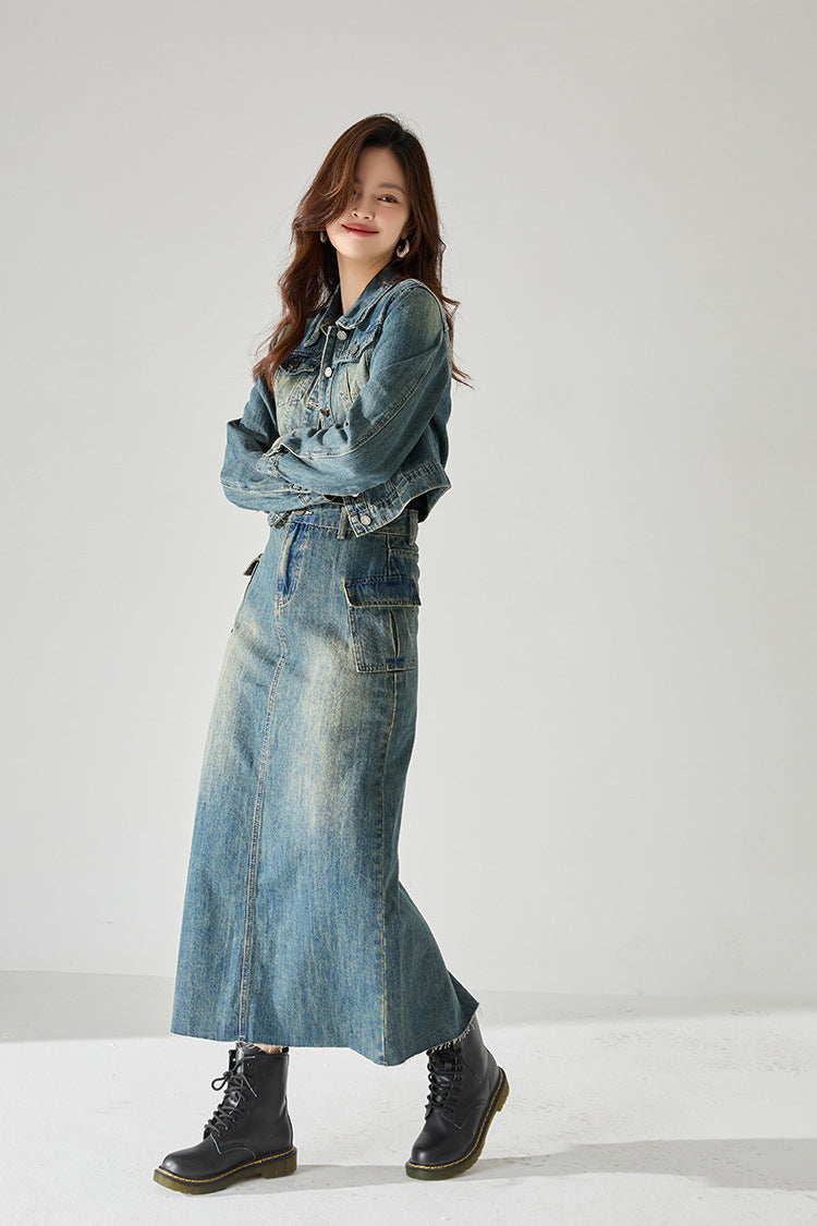 韓国ファッション SELCA-ツーピースデニムスーツ-2024ss-82-010