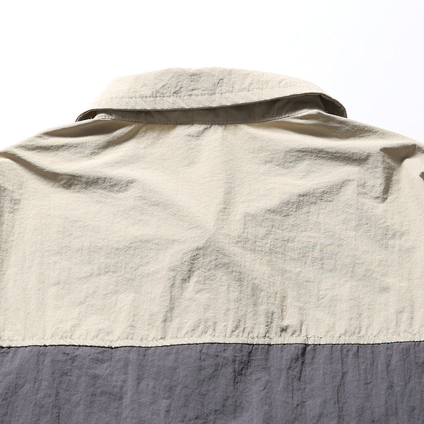 韓国ファッション SELCA-Patchwork Half Pocket Decoration Lapel Sweatshirt-mselca2024ss-091-011