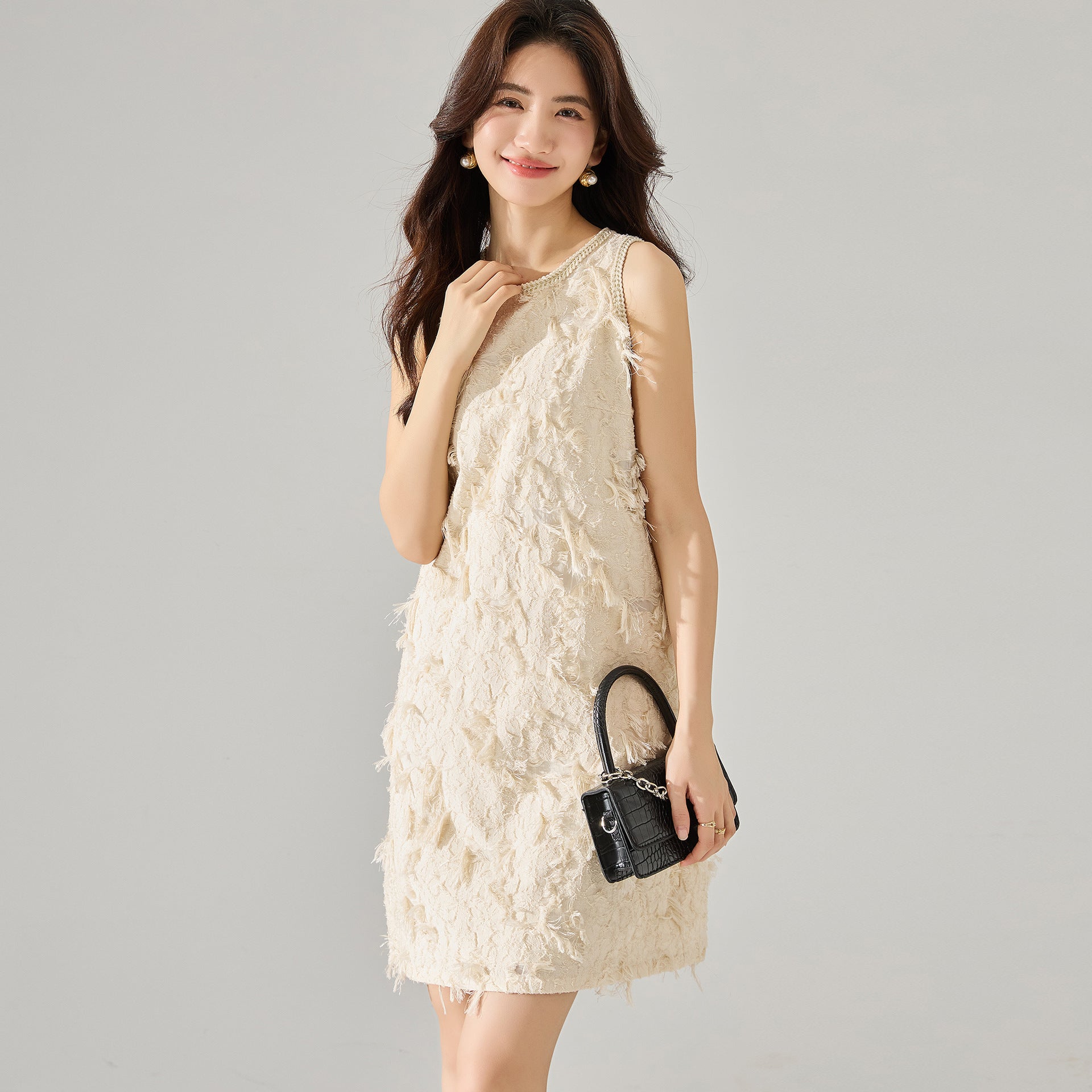 韓国ファッション SELCA-タッセルジャカードワンピース-2024ss-87-05