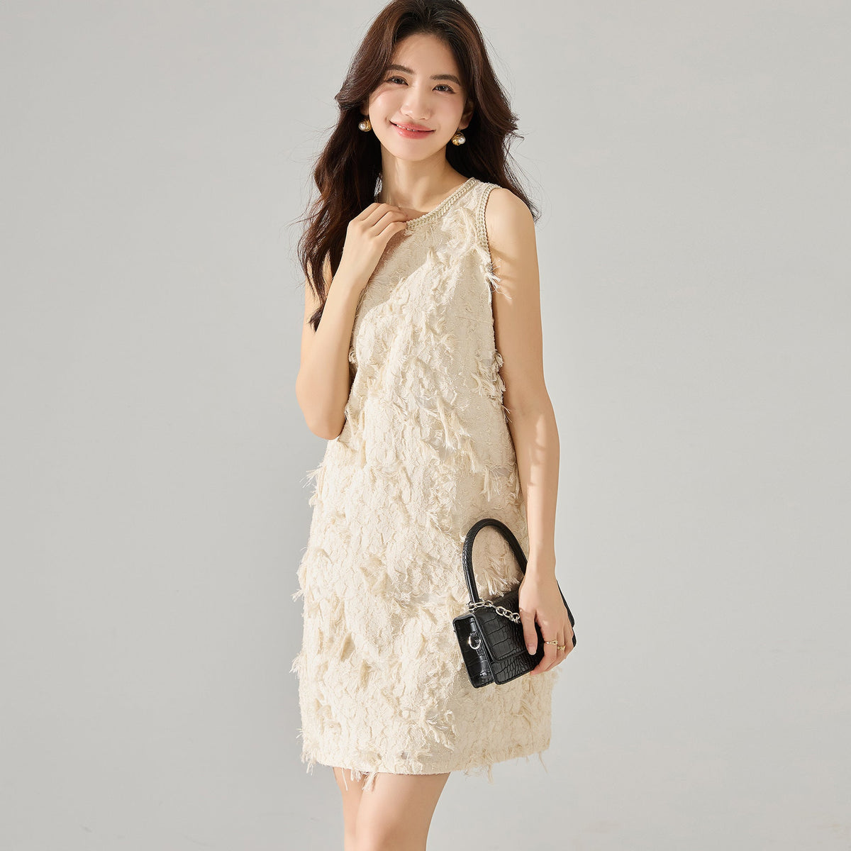 韓国ファッション SELCA-タッセルジャカードワンピース-2024ss-87-05