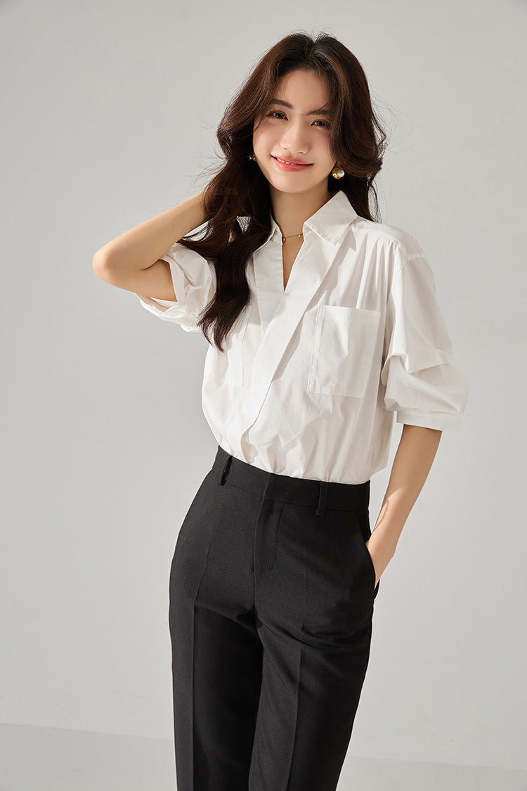 韓国ファッション SELCA-クロスデザインシャツ-2024ss-121-06