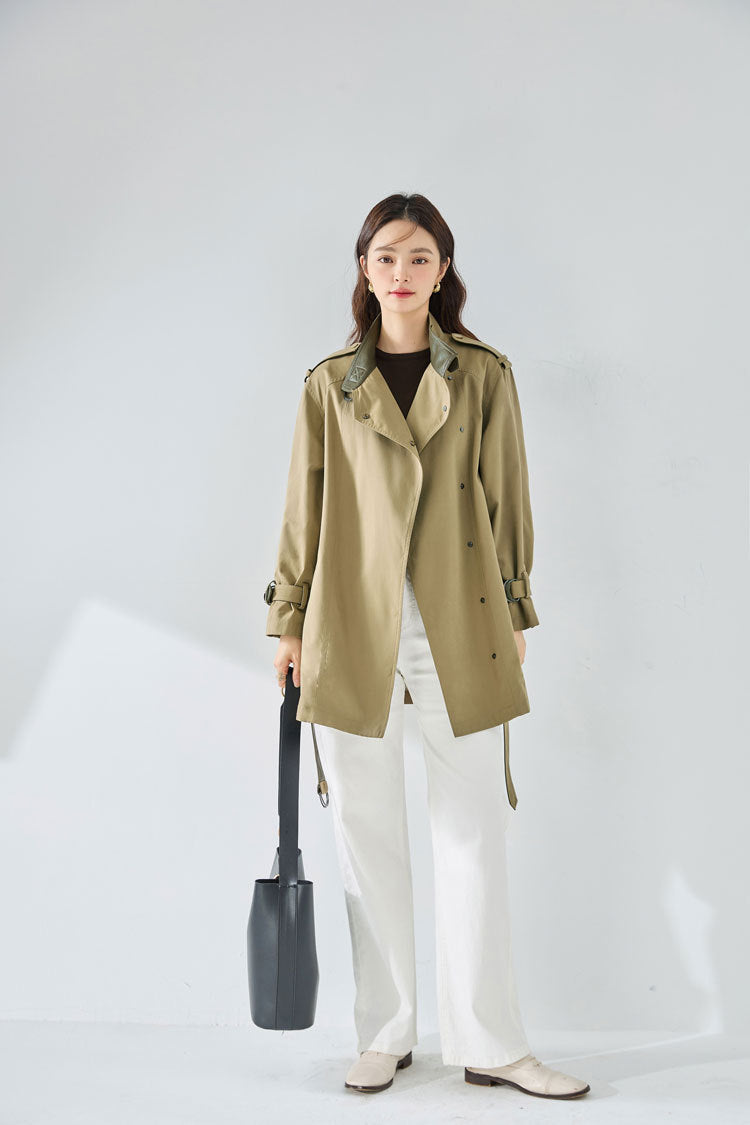 韓国ファッション SELCA-スタンドカラーショートトレンチコート-2024ss-ou8-07
