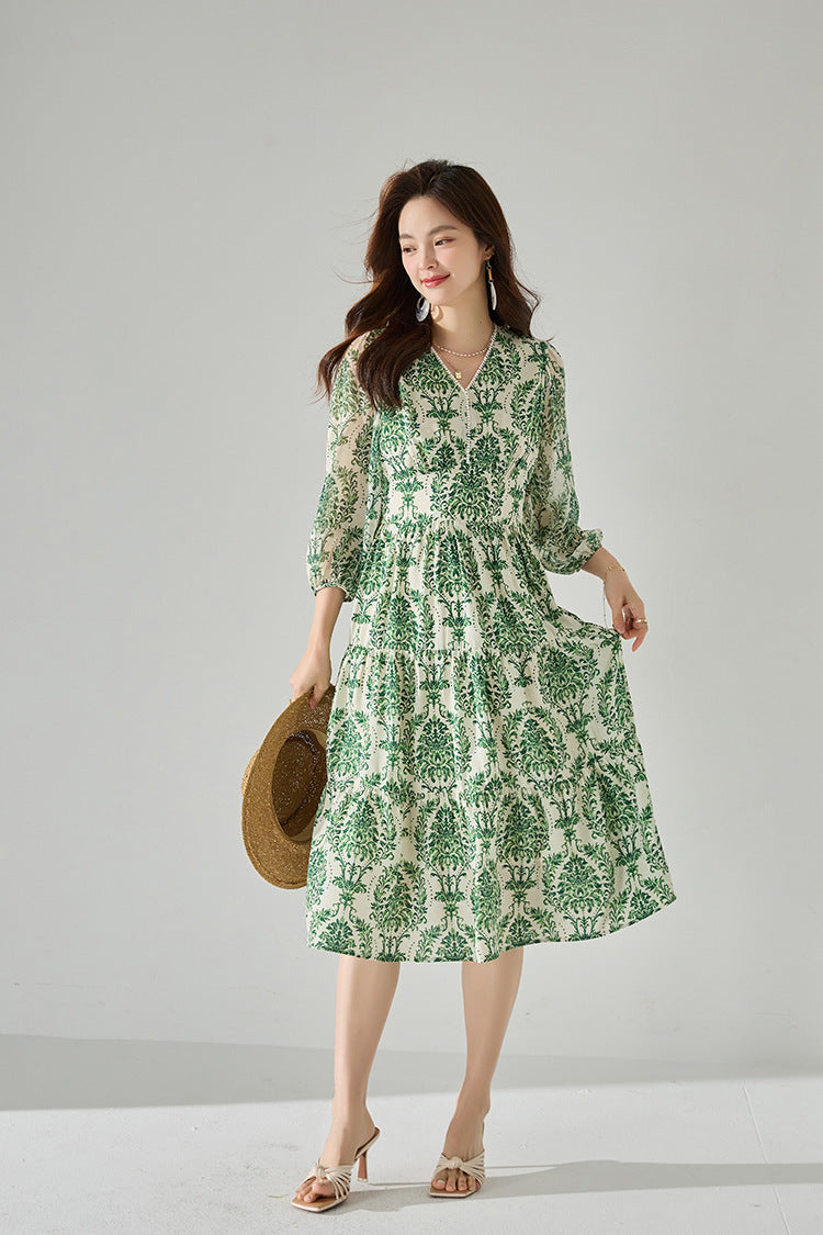 韓国ファッション SELCA-リゾートボタニカルワンピース-2024ss-105-09