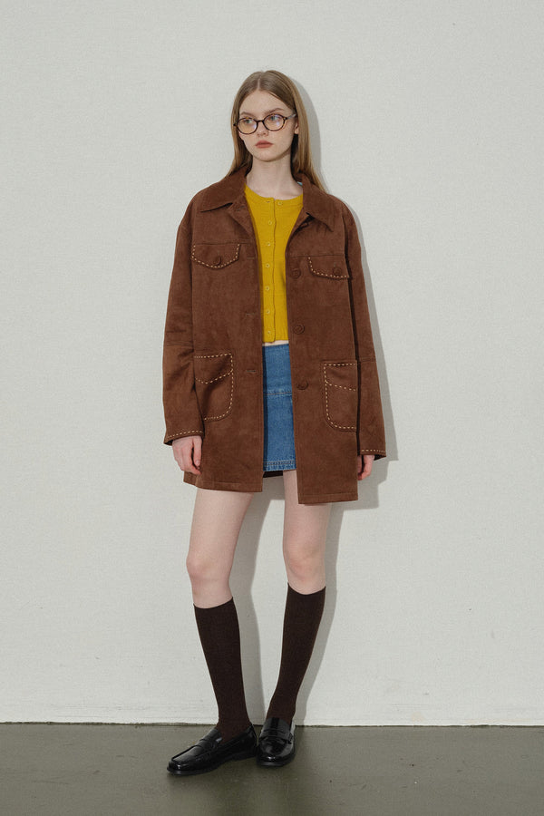 韓国ファッション SELCA-スエードミドル丈コート-2023aw-ou51-08