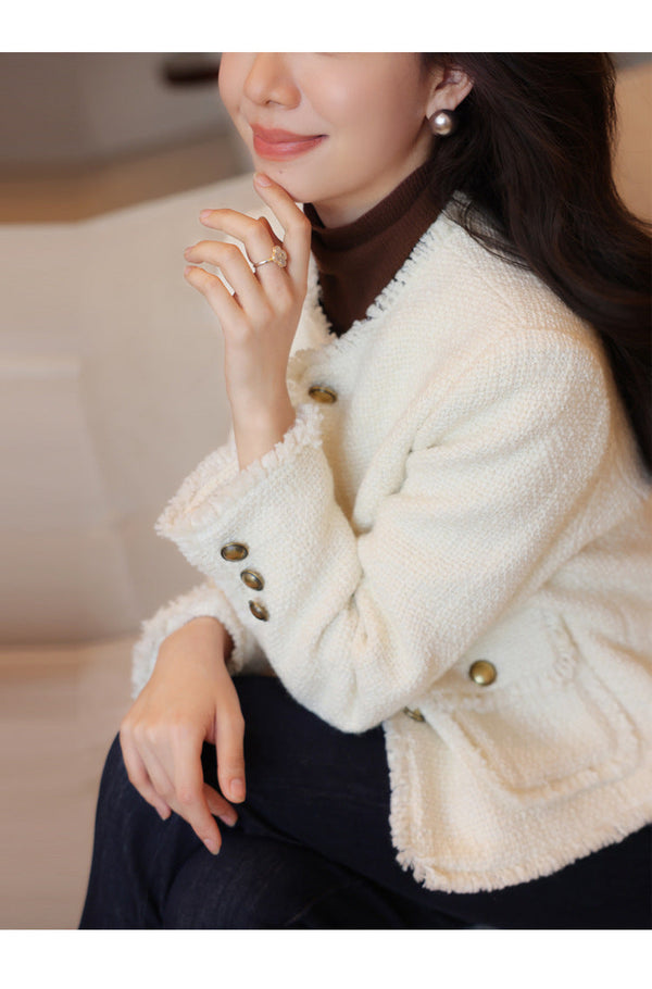 韓国ファッション SELCA-ショートツイードジャケット-2023ss-ou05-034