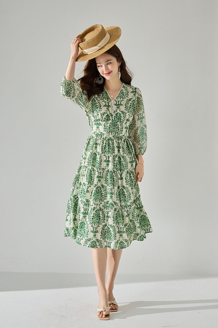 韓国ファッション SELCA-リゾートボタニカルワンピース-2024ss-105-08