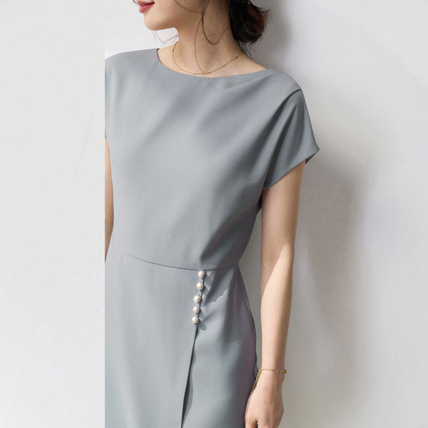 韓国ファッション SELCA-ライトブルーパールワンピース-2024ss-149-03
