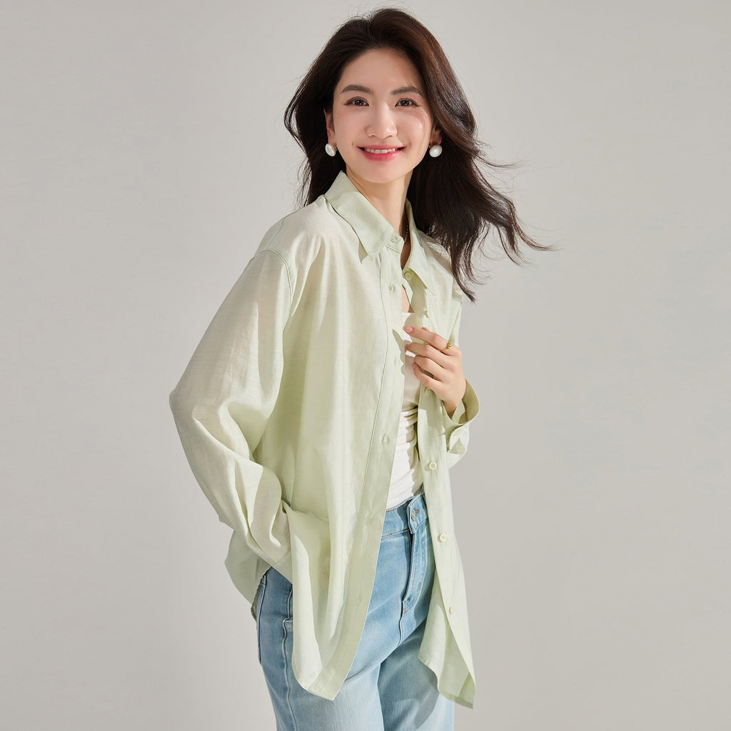 韓国ファッション SELCA-シアーカラーシャツ-2024ss-110-03
