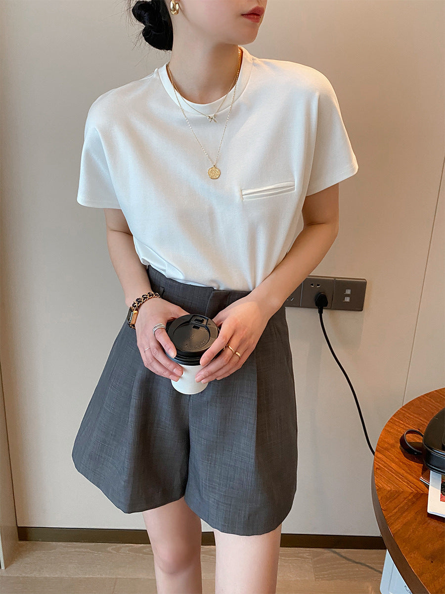 韓国ファッション SELCA-ハイウエストショートパンツ-2024ss-72-09