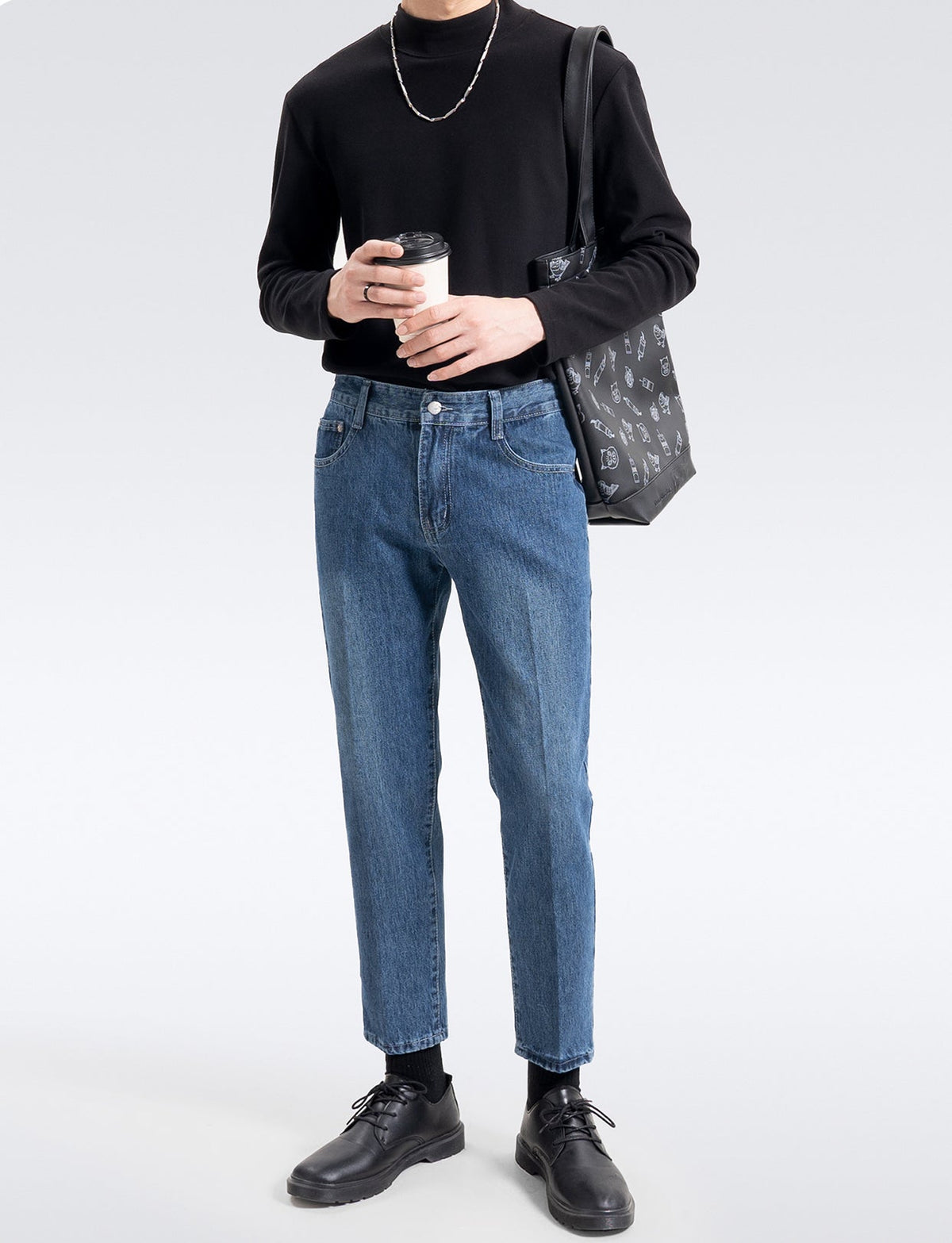 韓国ファッション SELCA-center pleat denim pants-2024ss-pt07-010