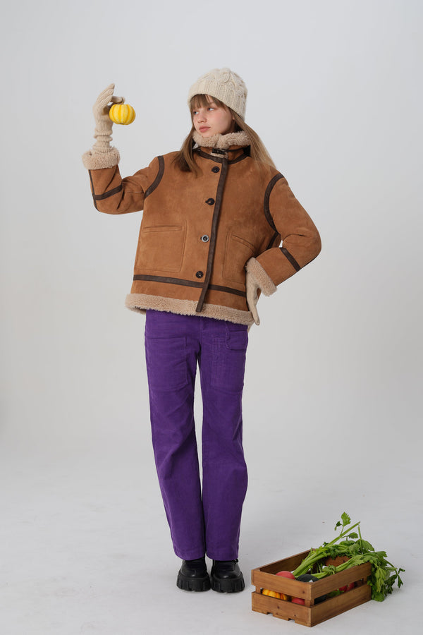 韓国ファッション SELCA-リバーシブル ボアコート-2023aw-ou49-029