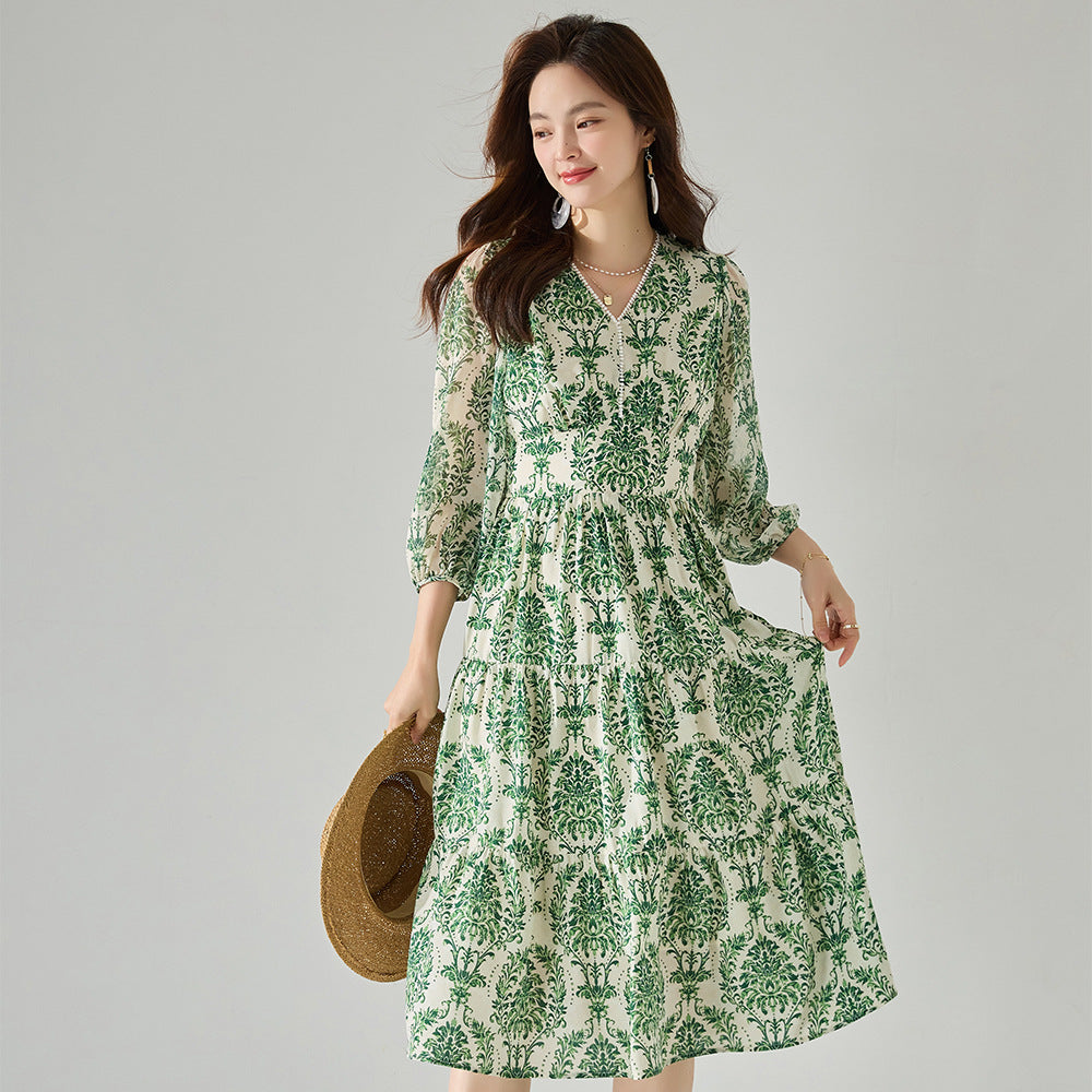 韓国ファッション SELCA-リゾートボタニカルワンピース-2024ss-105-03