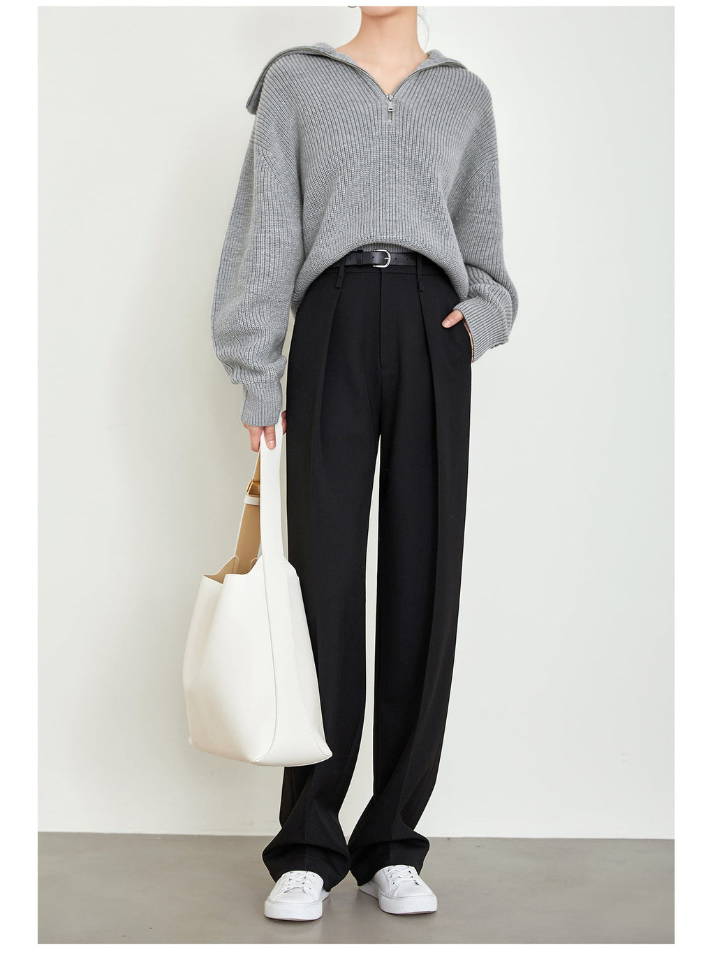 韓国ファッション SELCA-センタープレスストレートパンツ-2024ss-006-011