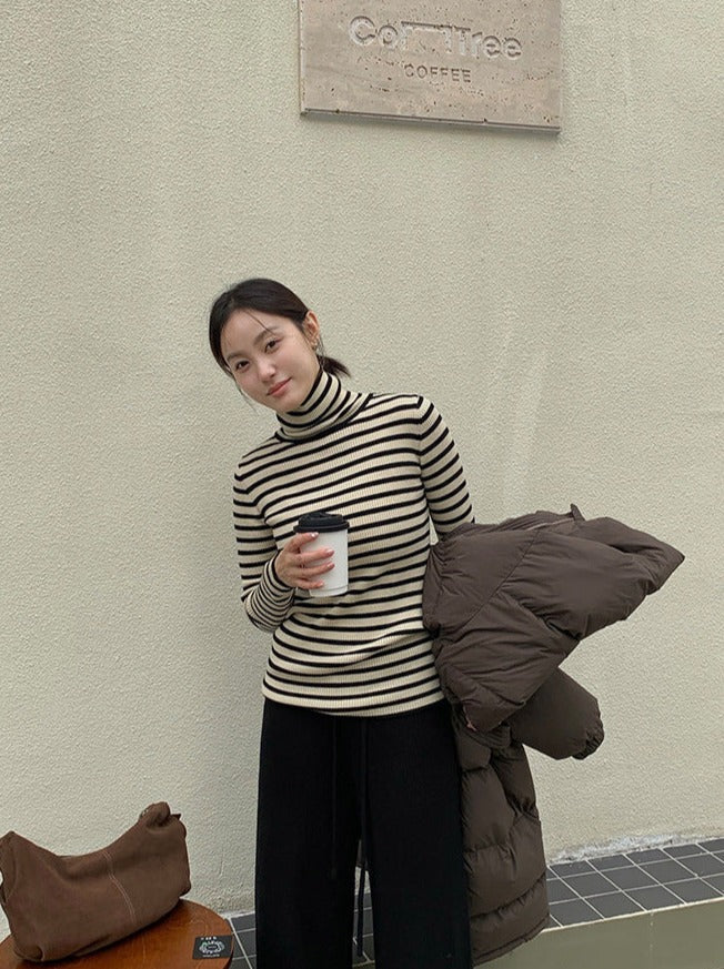 韓国ファッション SELCA-リブタートルニット-2023aw-tp20-03