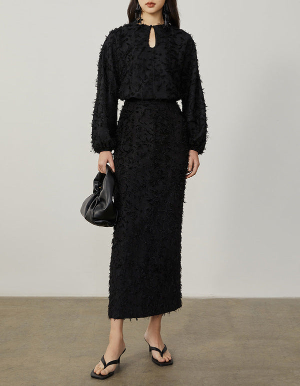 韓国ファッション SELCA-フェザーセットアップドレス-2024ss-0056-06