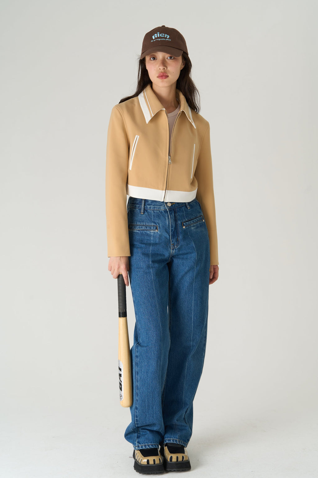 韓国ファッション SELCA-ブラウンショートジャケット-2023aw-ou50-011