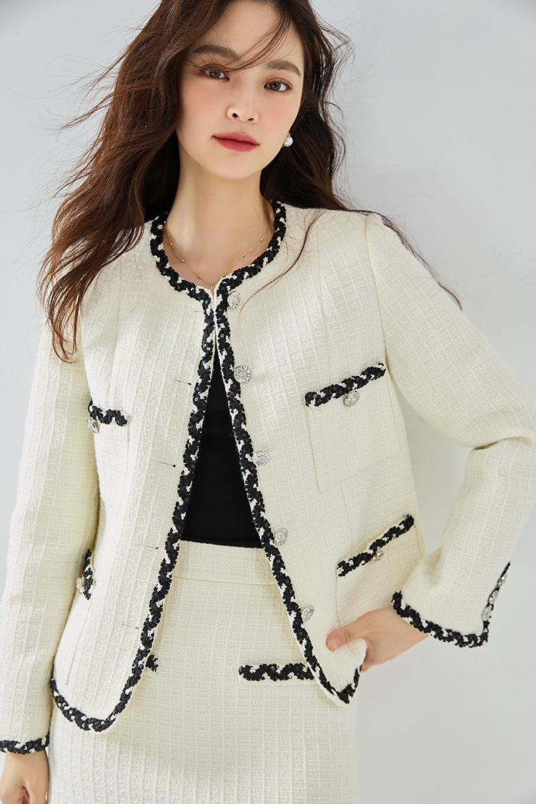 韓国ファッション SELCA-モノトーンパイピングツイードジャケット-2024ss-ou21-02