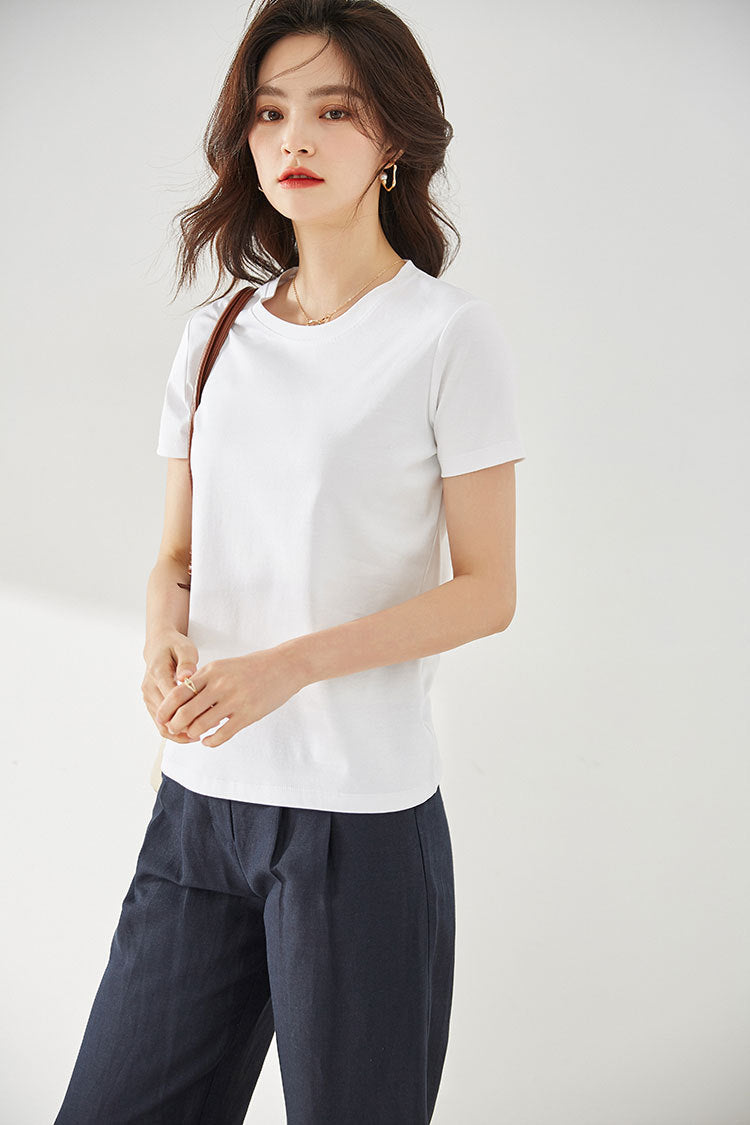 韓国ファッション SELCA-ラウンドネックTシャツ-2024ss-119-02