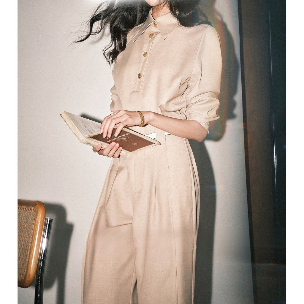 韓国ファッション SELCA-ゴールドアクセントセットアップ（トップス）-2024ss-67-03