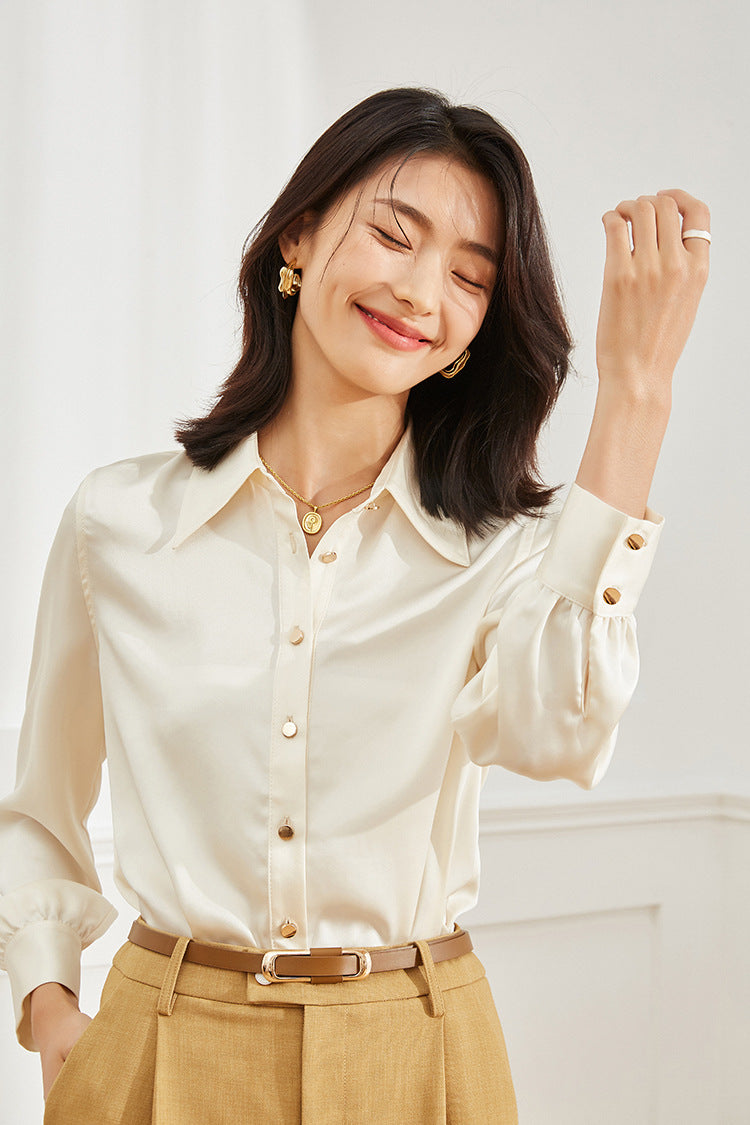 韓国ファッション SELCA-ドレープシャツ-2023aw-tp02-010