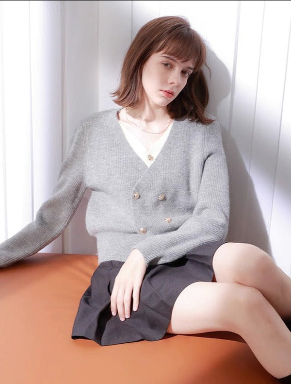 韓国ファッション SELCA-ダブルボタンカーディガン-2023aw-tp49-02