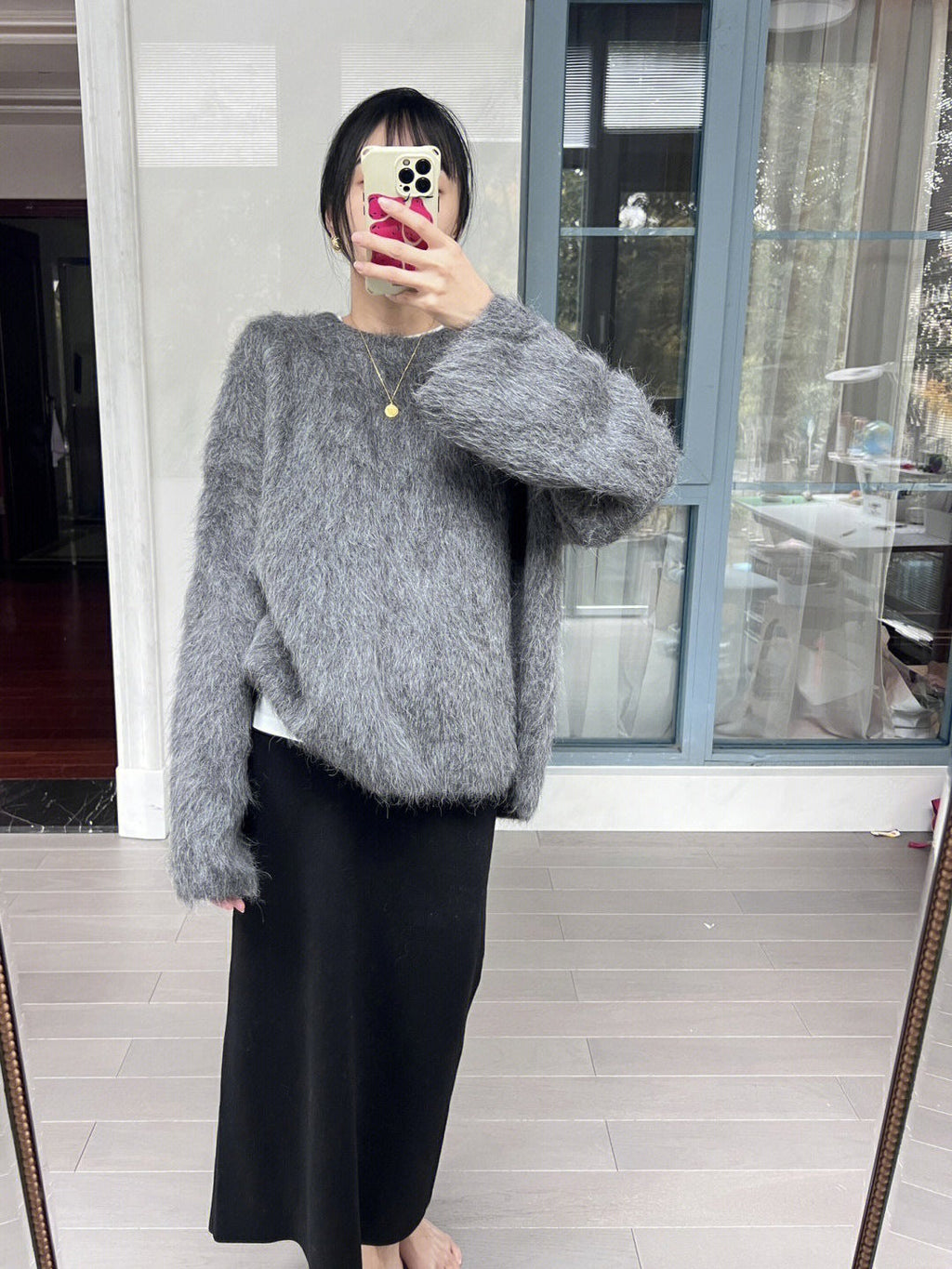 韓国ファッション SELCA-リングシャギークルーニット-2023aw-tp18-06