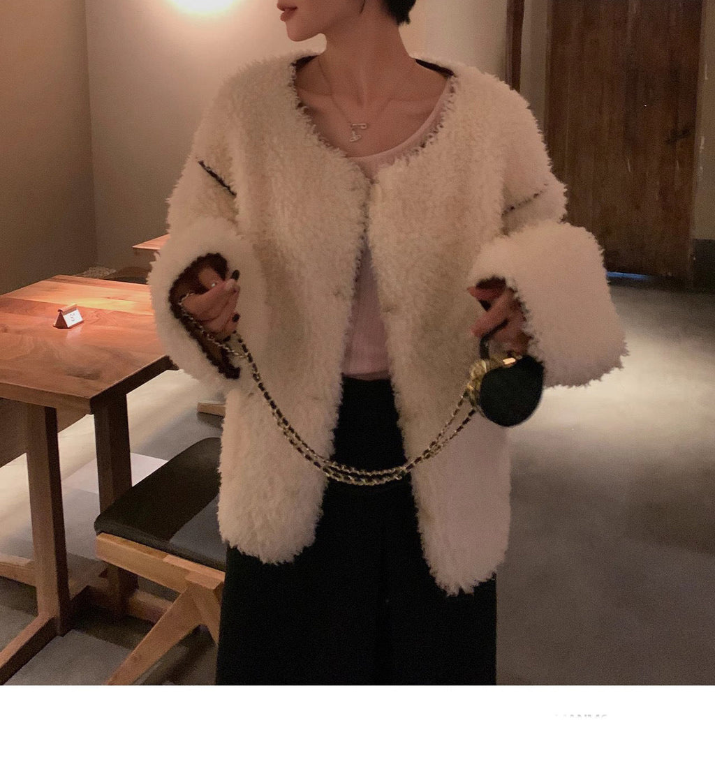 韓国ファッション SELCA-ボアホワイトジャケット-2023aw-ou53-05