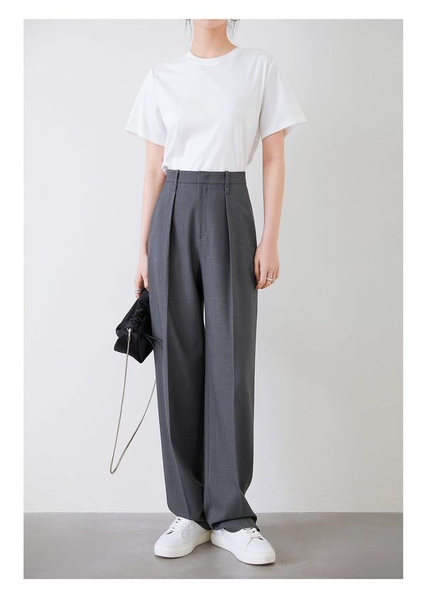 韓国ファッション SELCA-センタープレスストレートパンツ-2024ss-006-020