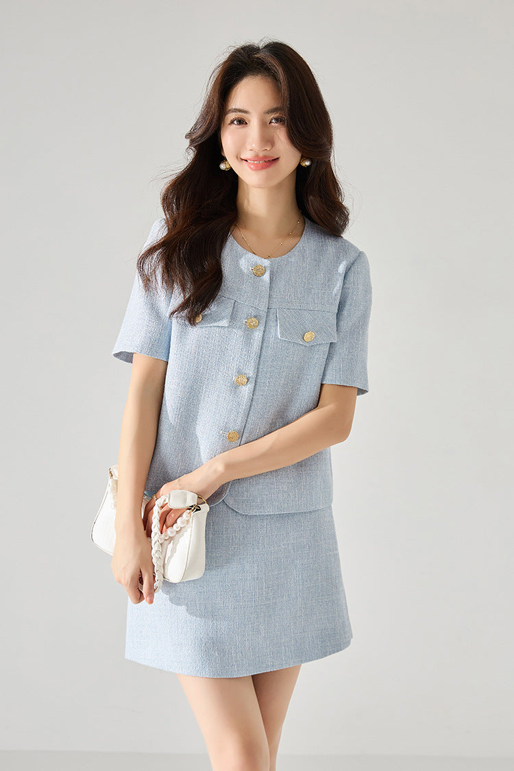 ハーフスリーブフレグランスセットアップジャケット