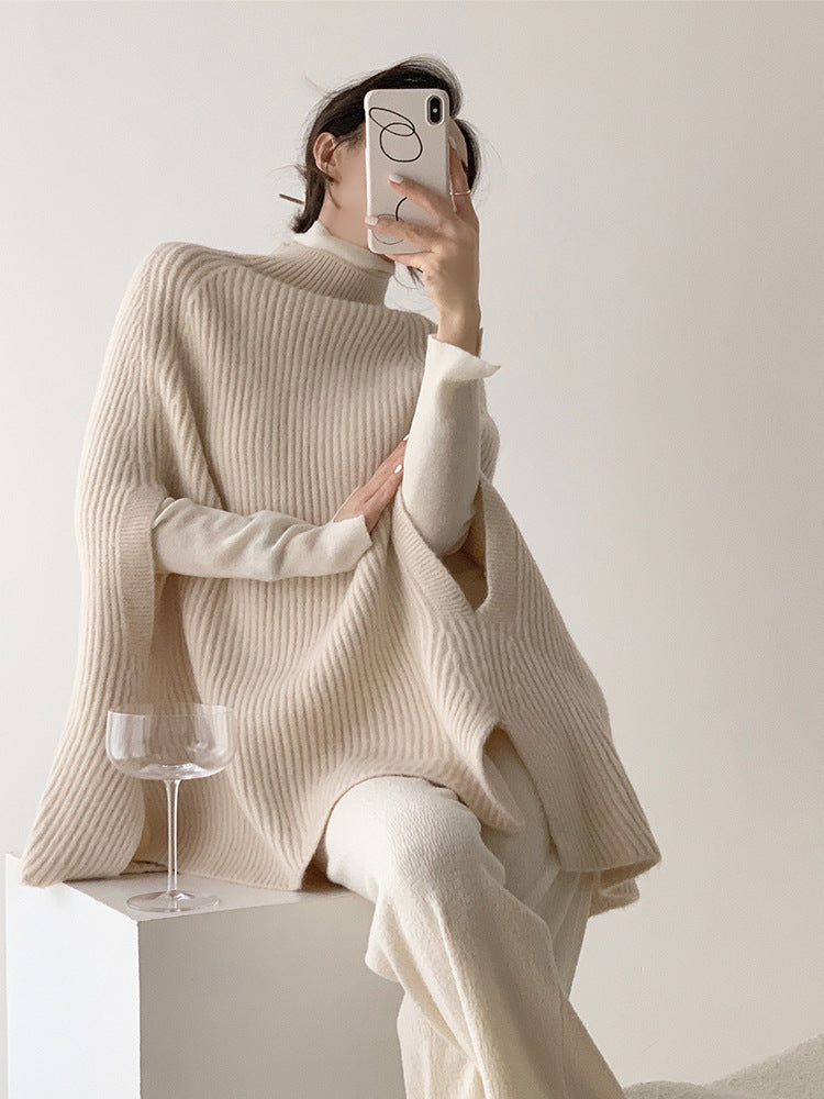 韓国ファッション SELCA-ボトルネックケープニット-2023aw-tp01-02