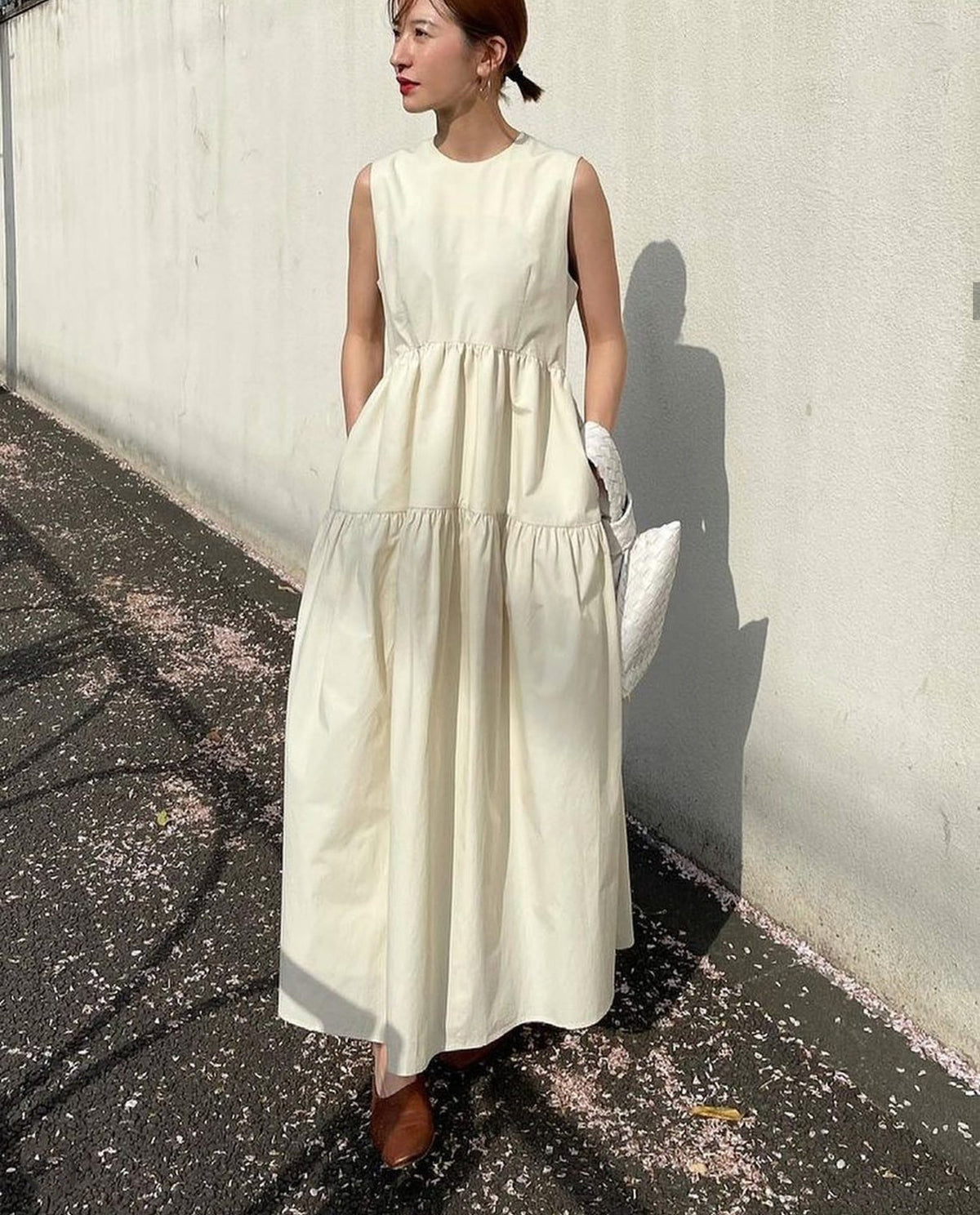 韓国ファッション SELCA-コットンノースリーブワンピース-2023ss-op05-02-01