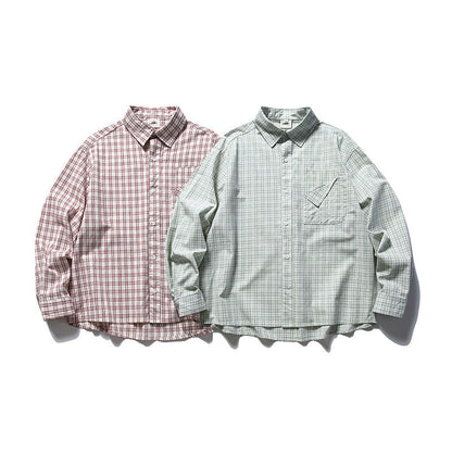 韓国ファッション SELCA-Triple line check casual shirt-mselca2024ss-033-03