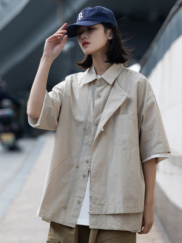 irregular pocket asymmetrical tops